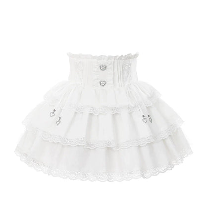 Sweet Girly Lace Blouse + Corset Skirt
