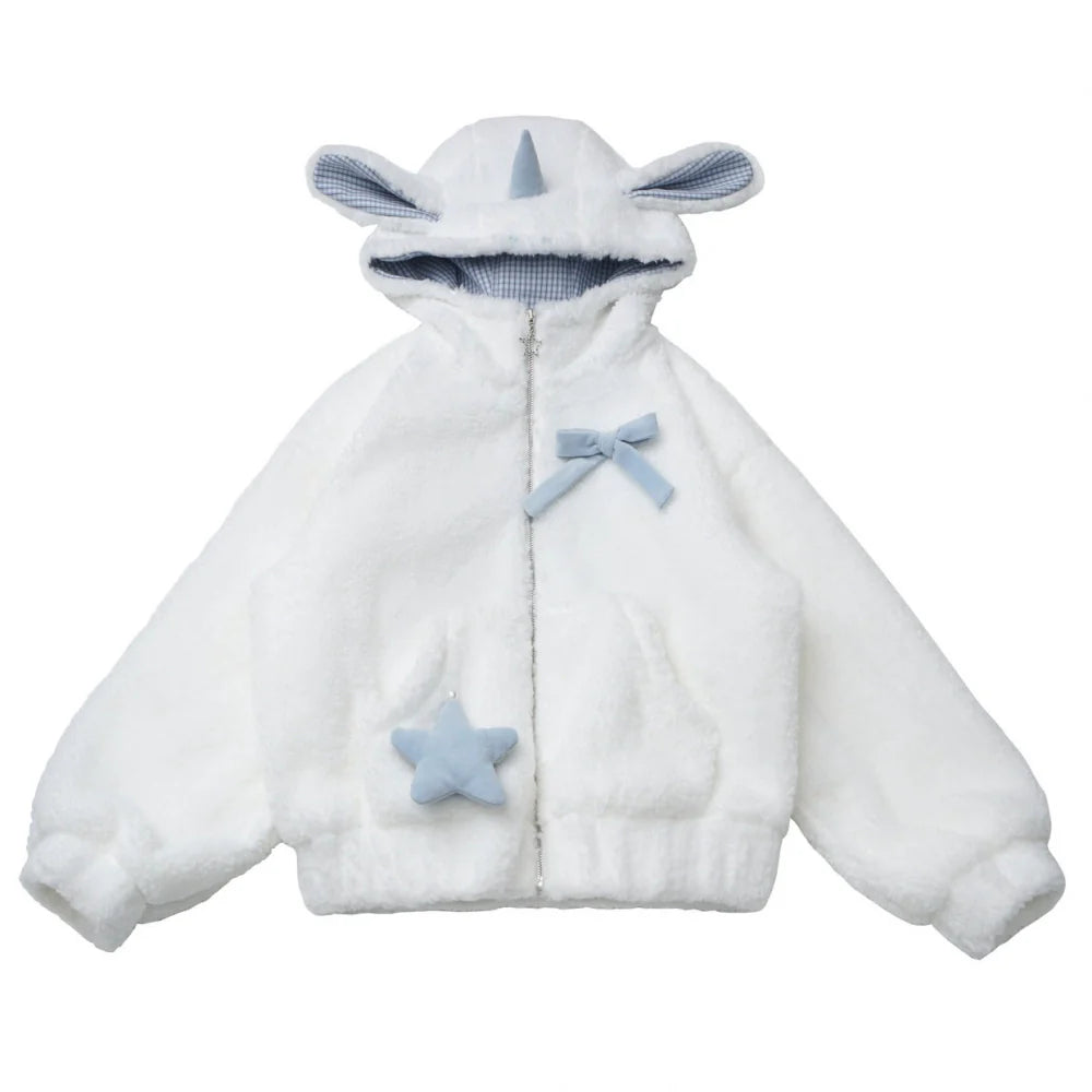 Unicorn Flocked Jacket + Top + Pants