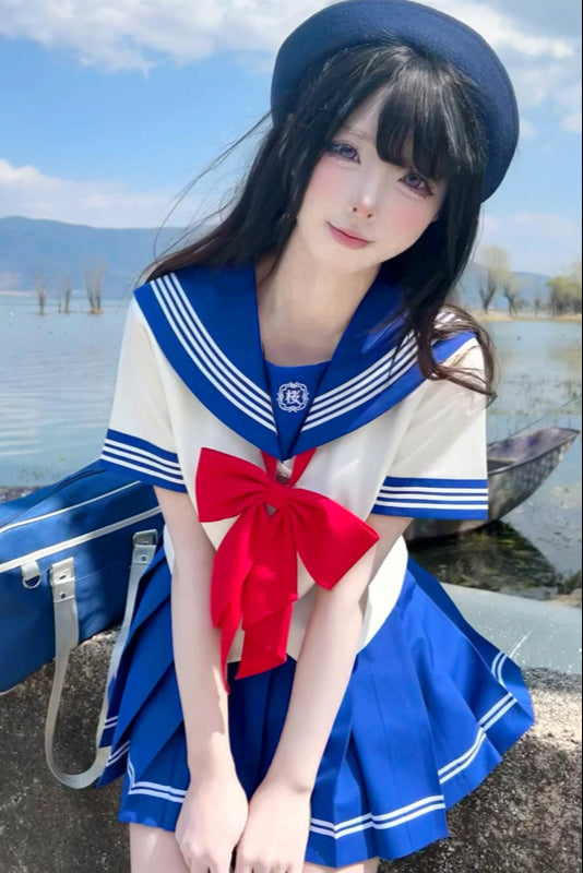 Pop Heroine Sailor Uniform + Pleated Skirt