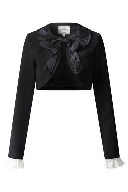 Silent Manor Dark Lolita Princess Jumper Skirt + Ribbon Collar Ruffle Jacket