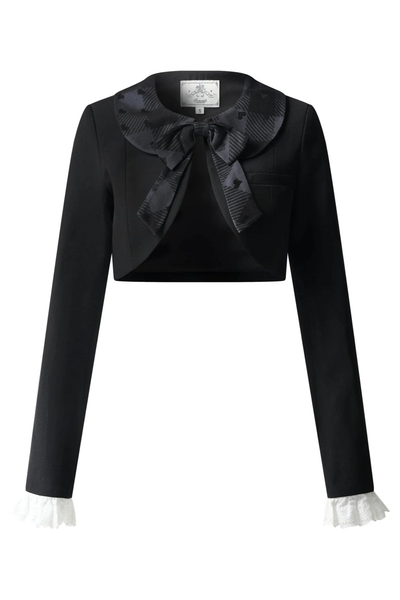 Silent Manor Dark Lolita Princess Jumper Skirt + Ribbon Collar Ruffle Jacket