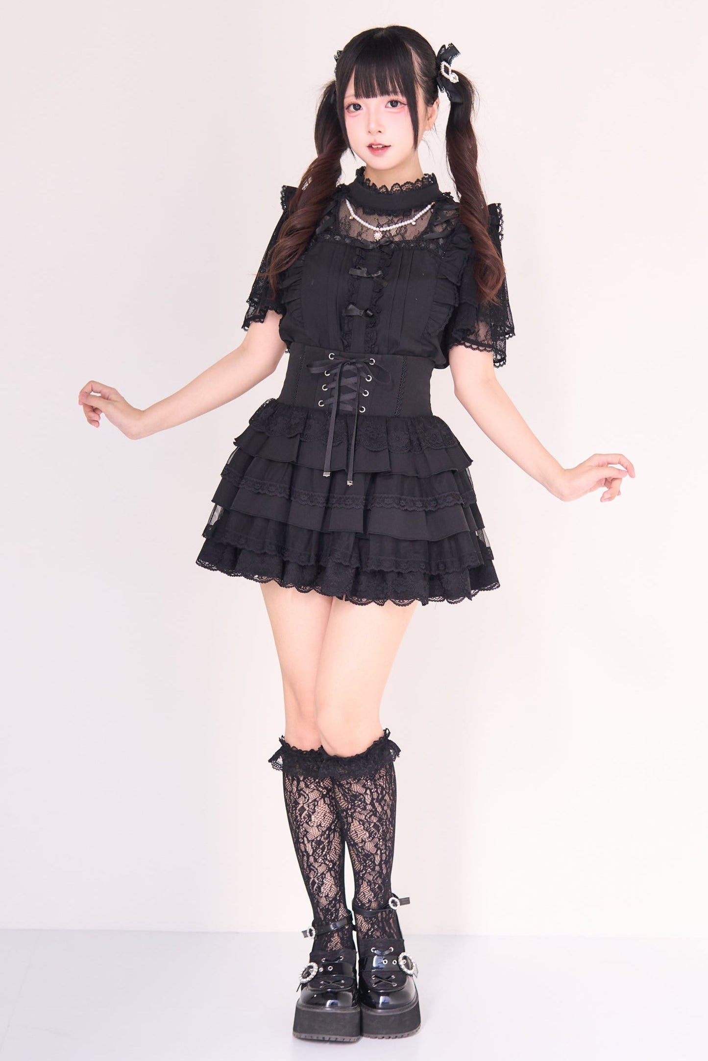 Jirai Lace Top + Tiered Skirt