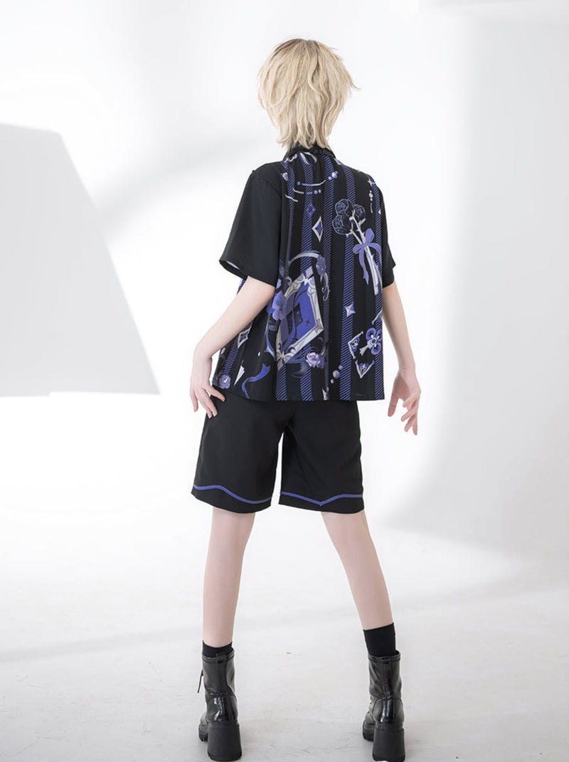 Handsome Prince Print Loose Shirt + Shorts [pre-order]