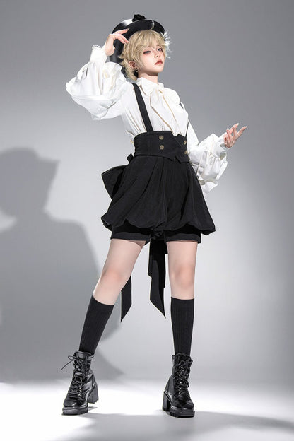 [pre-order] Retro Dark Prince Ribbon Shirt + Tail Shorts