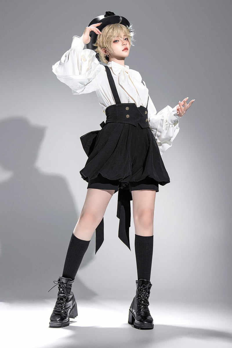 [pre-order] Retro Dark Prince Ribbon Shirt + Tail Shorts