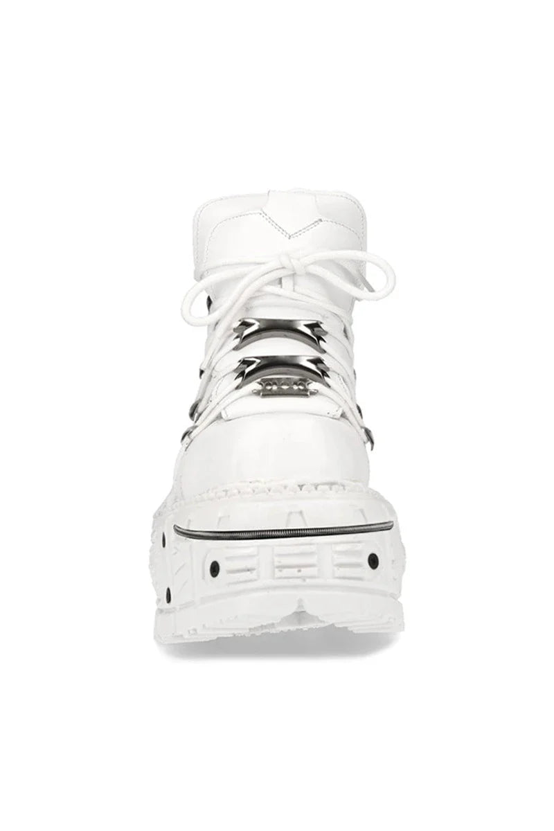 Pure White Accent Design Platform Shoes