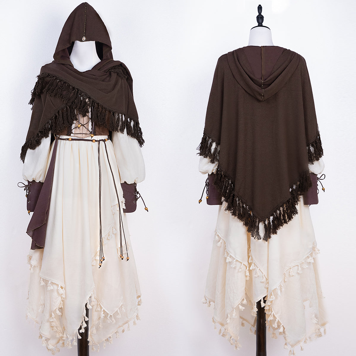 Exotic Style Dress + Vest + Cape