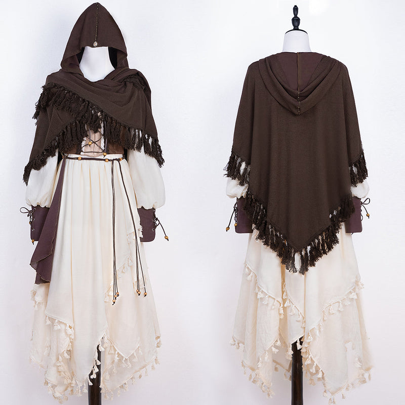 Exotic Style Dress + Vest + Cape