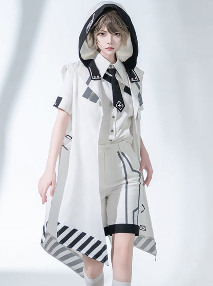 Virtual Military Cool Handsome Shirt Short Pants Cape Set
