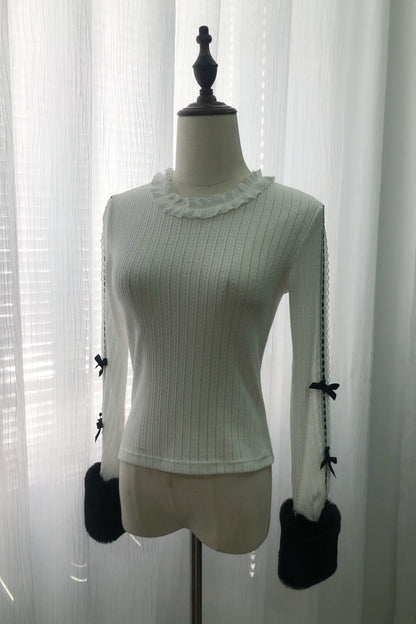 [reservation Deadline February 7th] Retro Check Black Fur Cape + Skirt + Inner Top