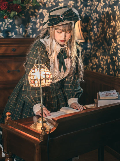 Retro Girl Volume Check Lolita Dress [pre-order]