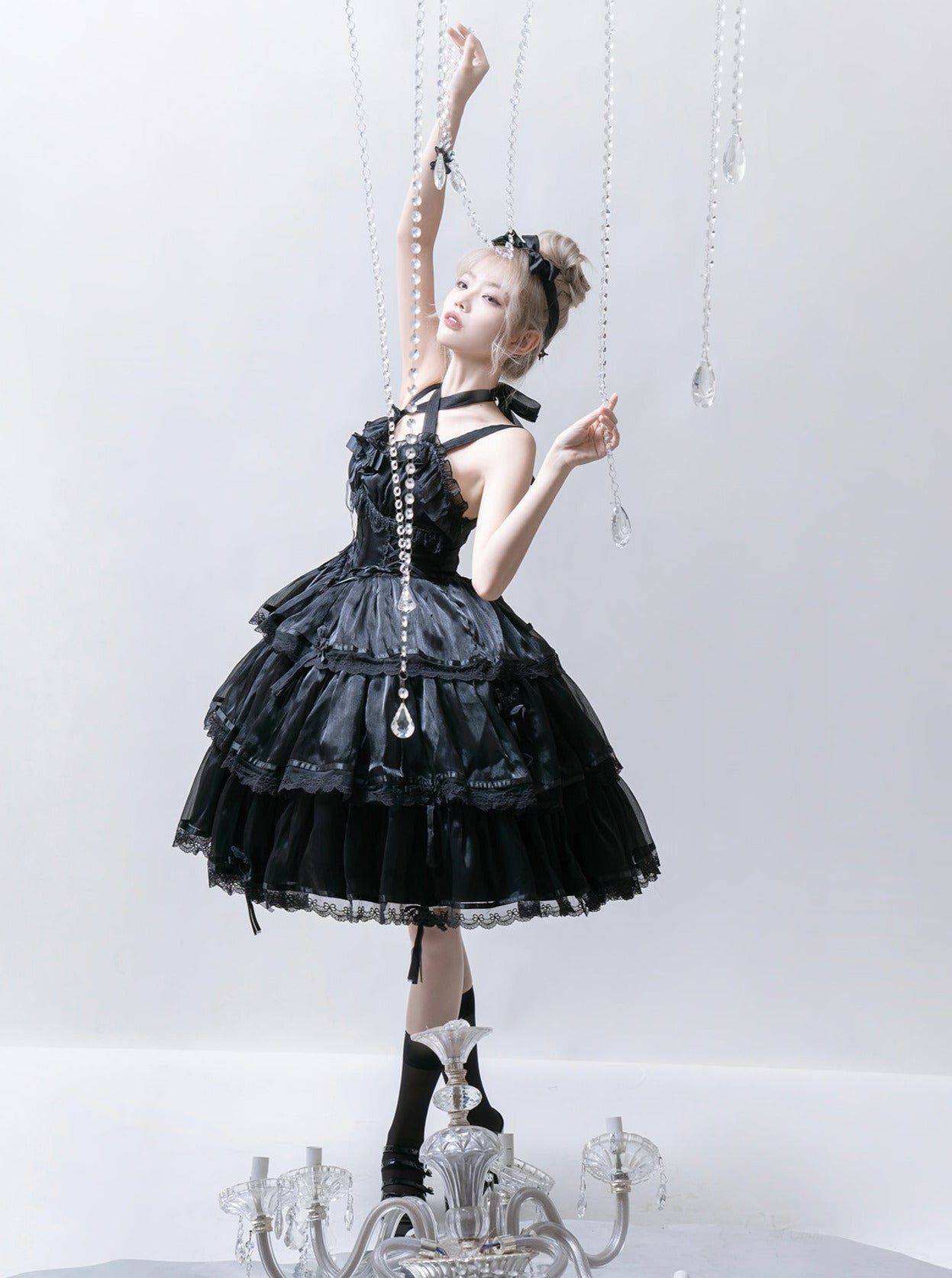 Light Flower Wedding Lolita Dress + Halterneck Suspender Dress