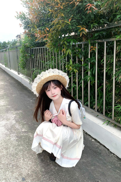 Milky Yellow Retro Jogakuin Dress
