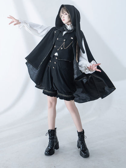 Dark Prince Hooded Cape + Rabbit Hooded Vest + Pumpkin Pants + Ruffle Shirt + Big Waist Ribbon [pre-order]