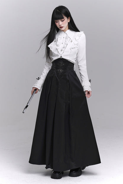 Gothic Style Subculture Top + Long Skirt