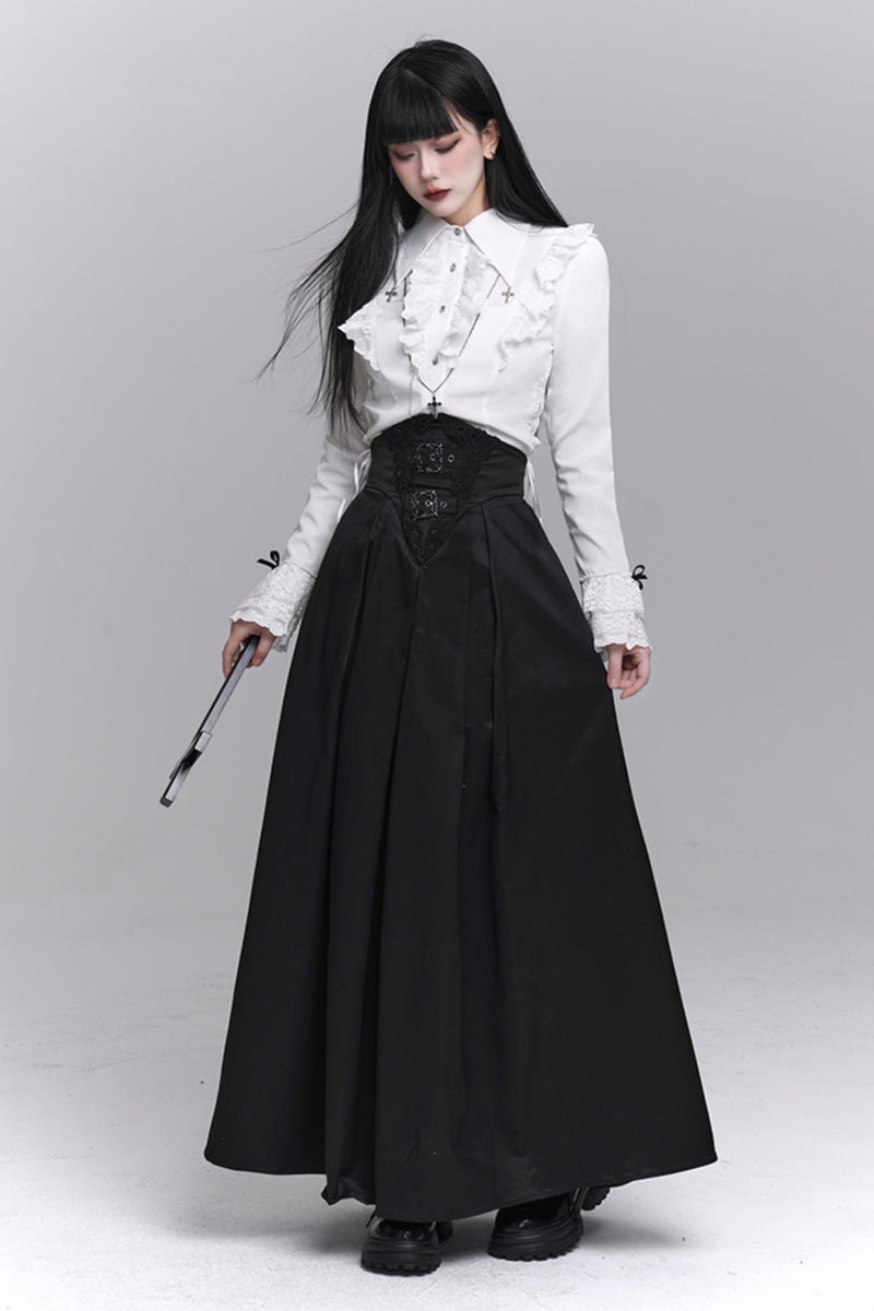 Gothic Style Subculture Top + Long Skirt