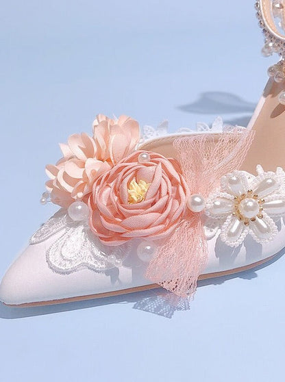 Heels With Pearl Rhinestones