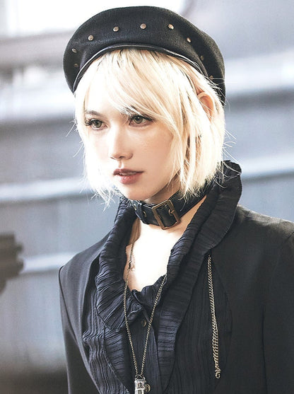 Steam Black Rivet Beret