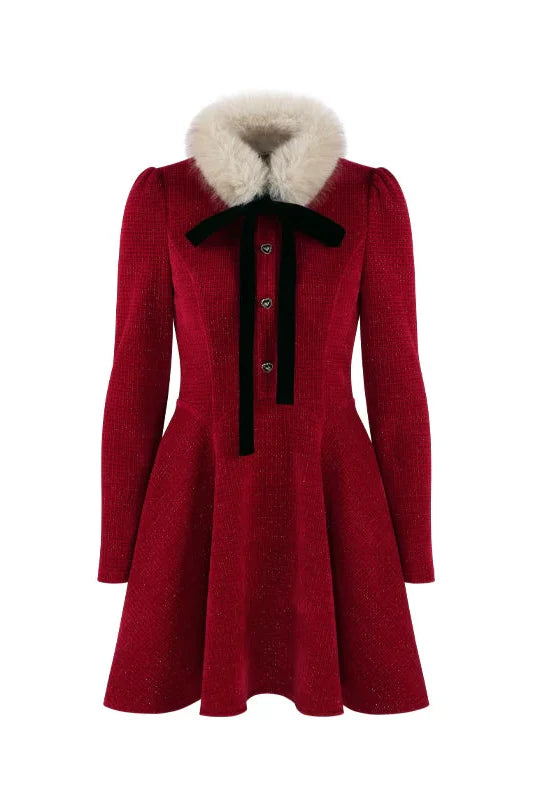 Sweet Fur A-line Dress