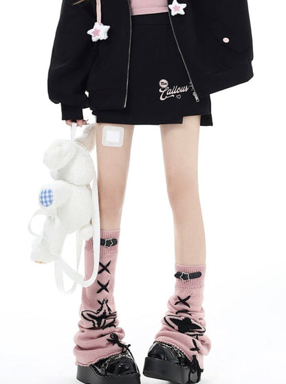 Small Hooded Zipper Hoodie + Tight Skirt