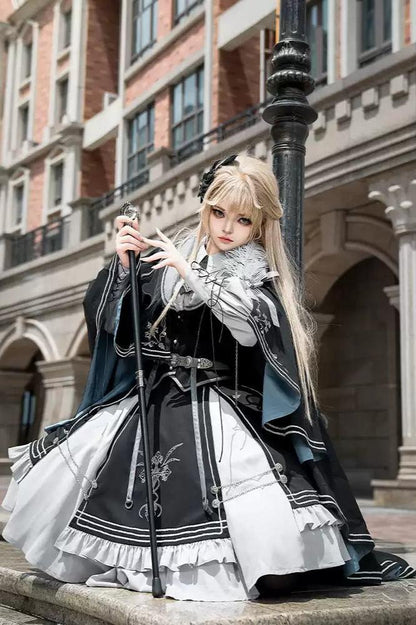 [reserved Product] Dark Knight Contract Blue Army Cloak Dress Suit