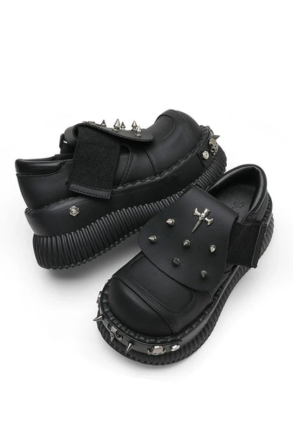 Cross Design Platform Shoes