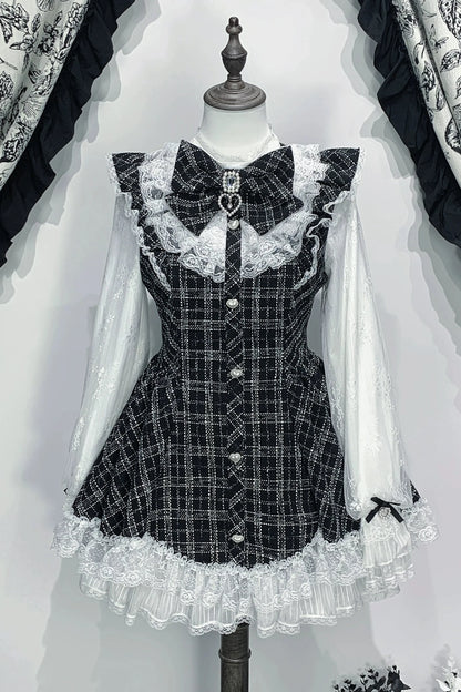 Lace Plaid Dress + Pants