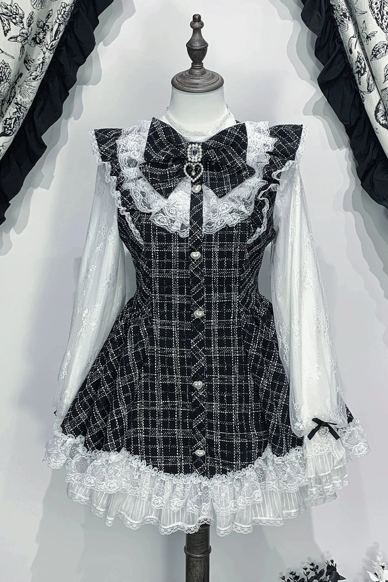 Lace Plaid Dress + Pants