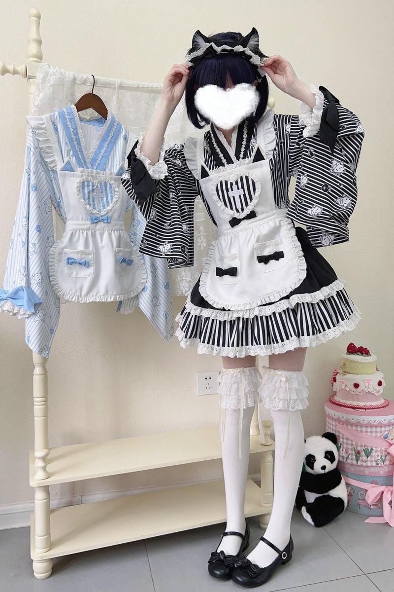 Medical Japanese Style Maid Stripe Lolita
