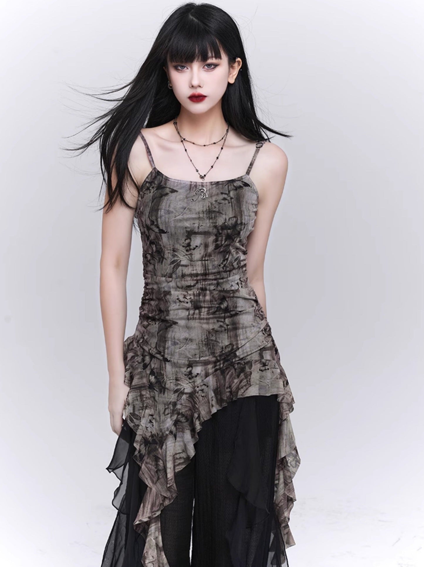 Dark Design Asymmetric Camisole