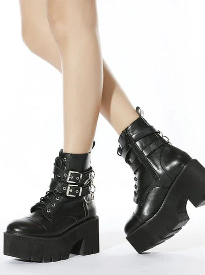 Punk Belt Buckle Metal Ring Martin Boots