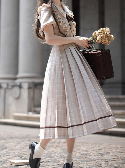 [pre-order] Ruffled Plaid Retro Dress