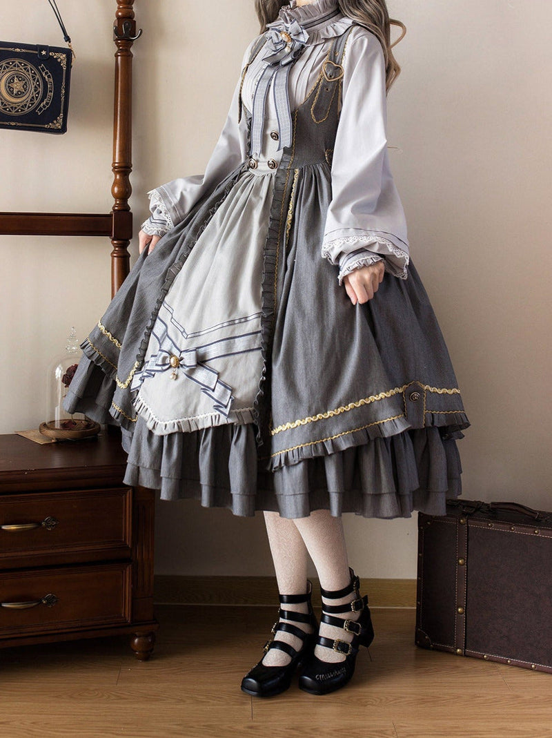 Wears Letter Ruffle Ribbon Cape Suit