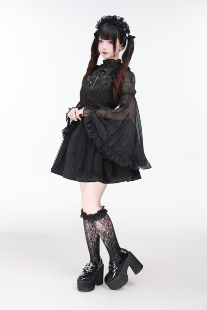 Jirai Bird Suspender Dress + Sheer Sleeve Top