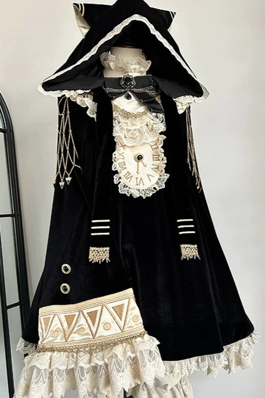 Black Cat Ruffle Clock Lolita Dress + Pumpkin Pants