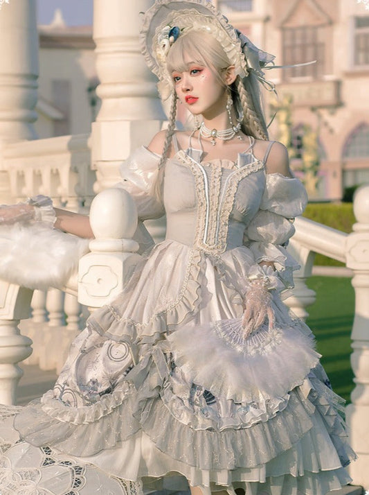 Wedding Rose Girl Retro Tea Party Lolita