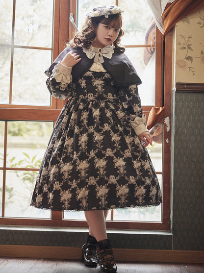 [pre-order] Antique Flower Wall Lolita Retro Cake Pendant Dress