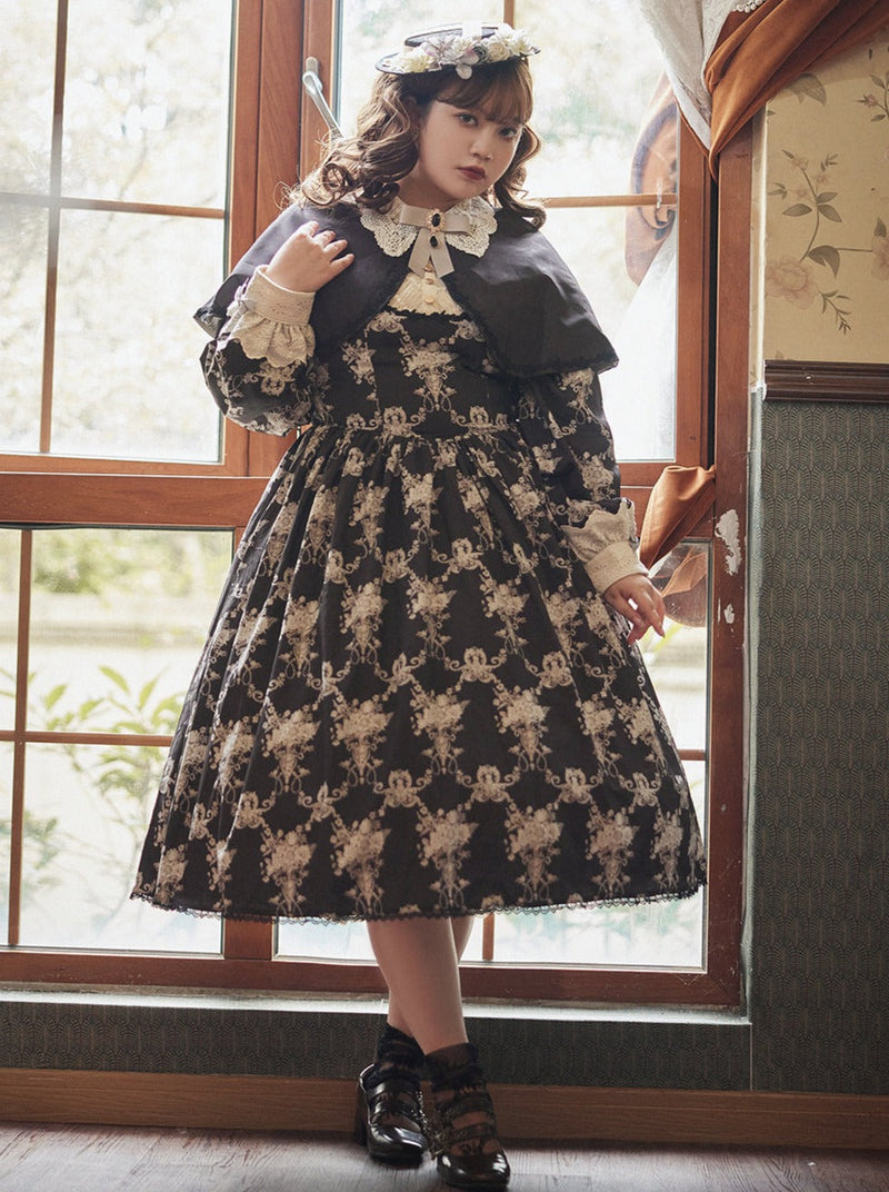 [pre-order] Antique Flower Wall Lolita Retro Cake Pendant Dress