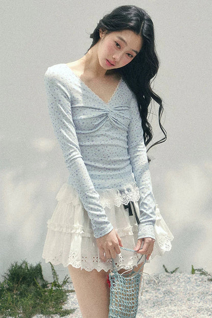 Back Lace Ribbon Garden Top