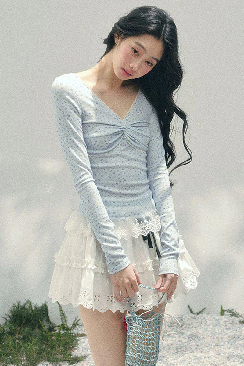 Back Lace Ribbon Garden Top