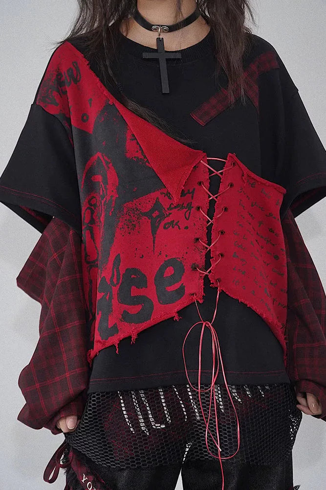 Punk Rock Patchwork Sweatshirt