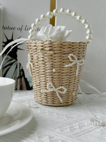 Pearl Ribbon Mini Bag