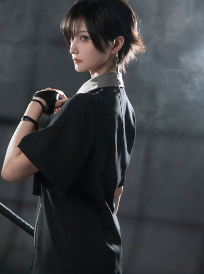 Chinese-style Mode Summer Top + Shorts