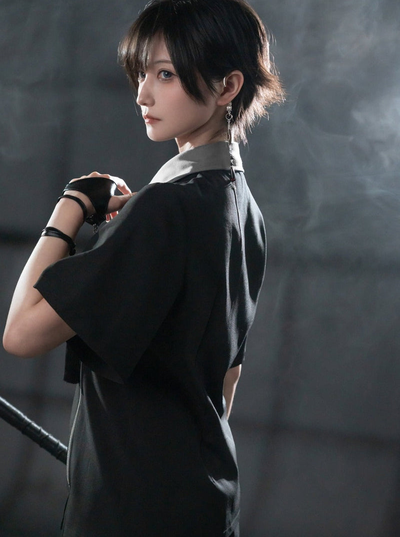 Chinese-style Mode Summer Top + Shorts