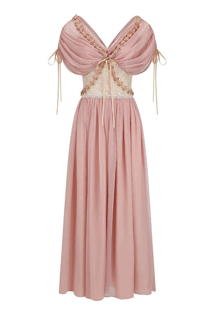 Lace Maid Rose Retro Long Dress