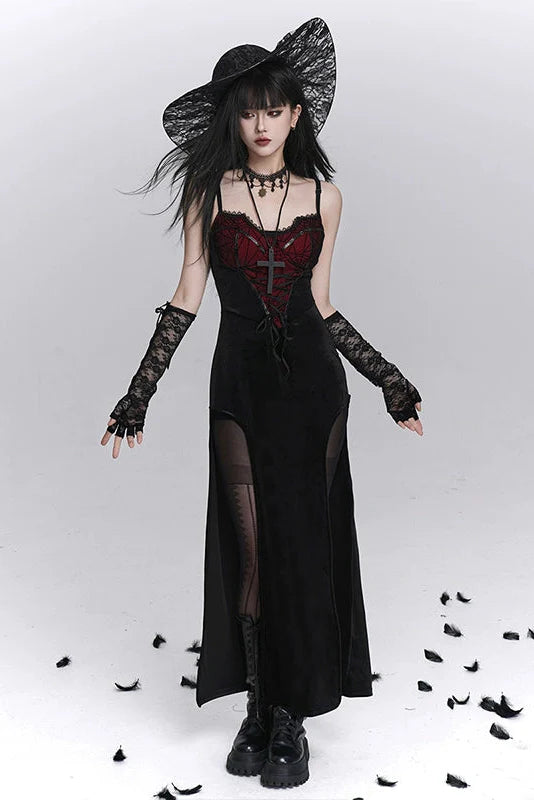 Slit Camisole Dress + Sheer Top