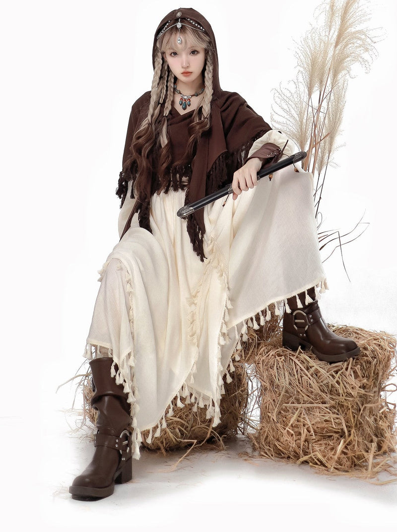 Exotic Style Dress + Vest + Cape