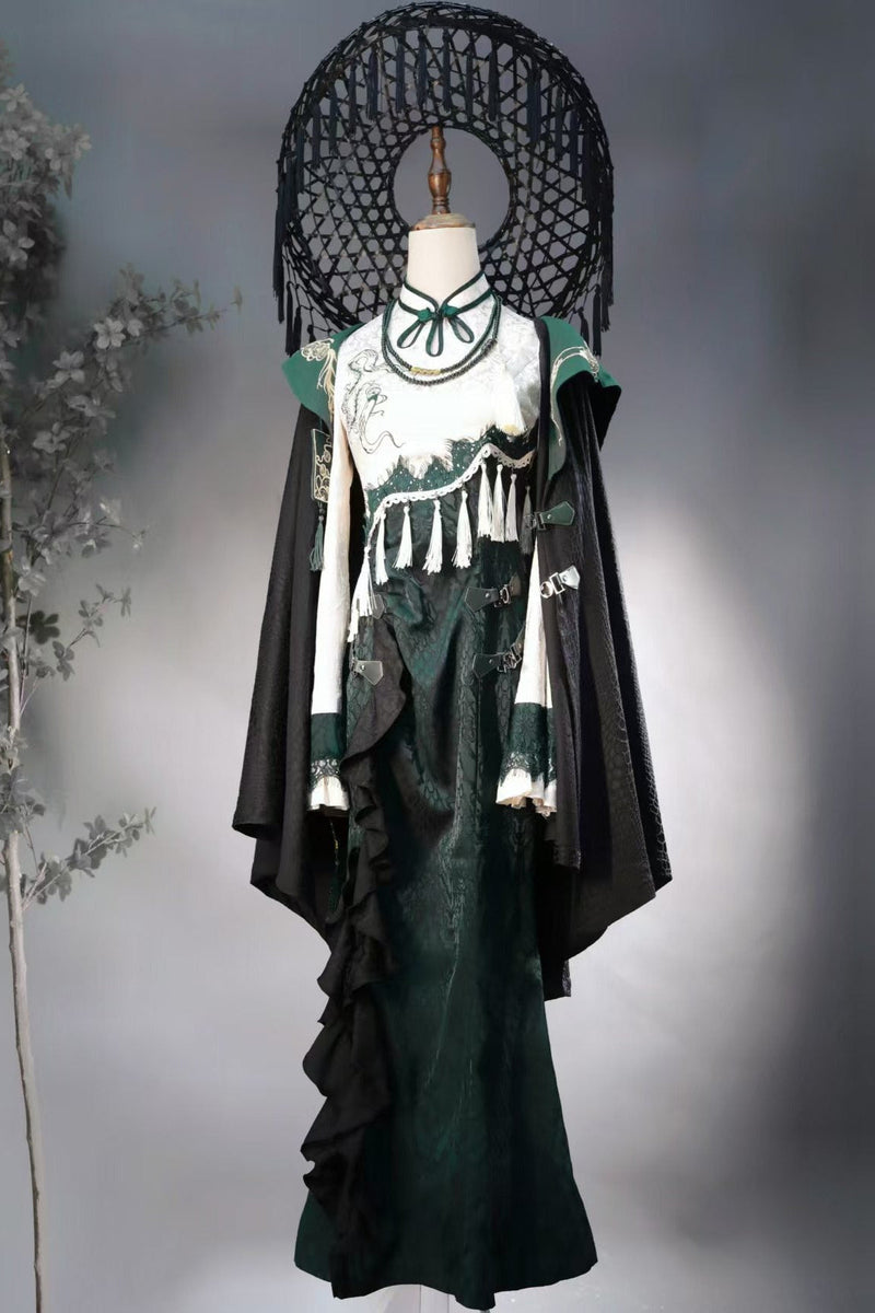 [pre-order] Chinese-style Snake Coat Hoodie Cape Tassel Dress Suit