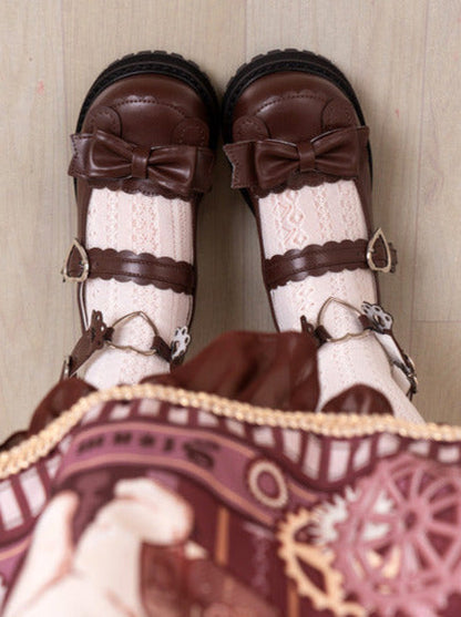 Lolita Low-heel Love Bear Claw Retro Shoes