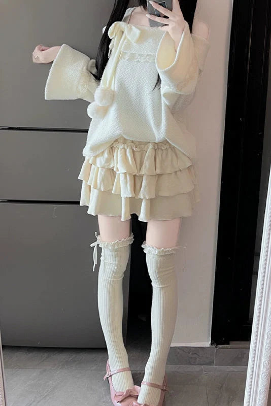 Off Shoulder Sweater + Skirt